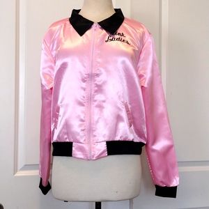 Paramount pictures authentic Pink and Black vintage faux satin jacket .. Grease